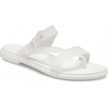 Chanclas Crocs Tulum Translucent Puntera Post Mujer Blancos | Mexico 0192PJJQ